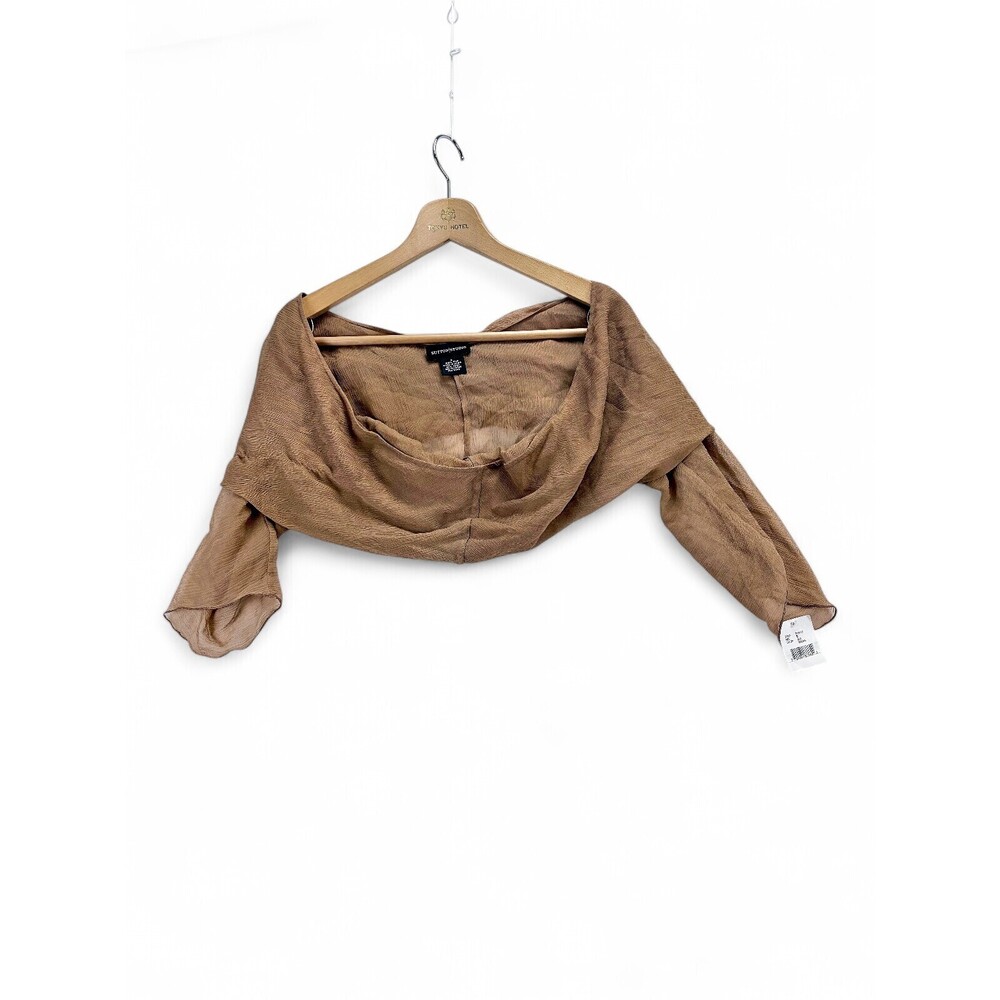 Sutton Studio Draped Silk Off-Shoulder Top Sz 6